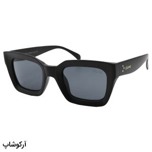عکس از عینک آفتابی سلین با فریم رنگ مشکی مات، مستطیلی شکل و لنز دودی تیره مدل 1735-1