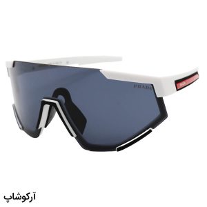عکس از عینک ورزشی با فریم رنگ سفید مات و عدسی دودی تیره برند PRADA مدل ZS2316
