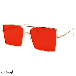 عکس از عینک دید در شب DITIAI با فریم طلایی رنگ، مربعی شکل و عدسی قرمز رنگ مدل 1580