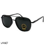 عکس از عینک آفتابی Ray-Ban با فریم هندسی، مشکی و خاکستری، دسته فنری و لنز شیشه و دودی مدل RB3118