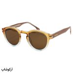 عکس از عینک آفتابی پلاریزه Carrera با فریم گرد، رنگ عسلی، لنز قهوه ای تیره و دسته سیم دار مدل P581006