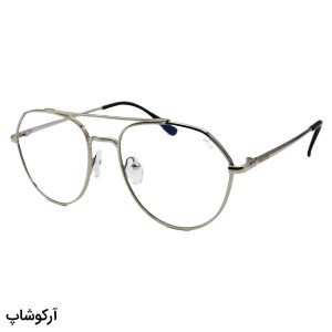 عکس از عینک برند POLICE با فریم نقره ای رنگ، خلبانی شکل و دسته فنری (لنز بلوکات و UV400) مدل 9639