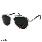 عکس از عینک آفتابی خلبانی Ray-Ban با فریم نقره ای رنگ، دسته فنری و لنز شیشه ای و دودی تیره مدل RB3115-1
