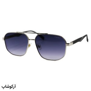 عکس از عینک آفتابی CARTIER با فریم نقره ای، شکل هندسی، دسته فنری و لنز دودی هایلایت مدل DS2444S
