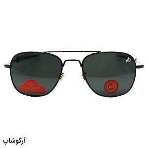عکس از عینک آفتابی AO با فریم خلبانی، مشکی رنگ و لنز سنگ، آنتی رفلکس و دودی تیره مدل MS54