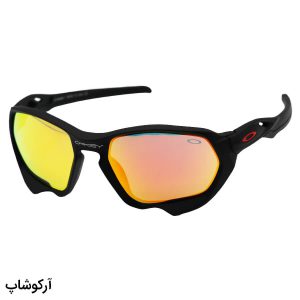 عکس از عینک آفتابی ورزشی با فریم رنگ مشکی مات، لنز آینه ای و قرمز رنگ برند Oakley مدل 2742