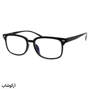 عکس از عینک مطالعه نزدیک بین با لنز بلوکات، فریم مشکی، مستطیلی و دسته فنری مدل B392