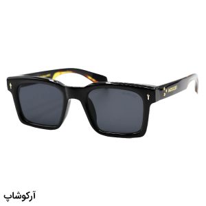 عکس از عینک آفتابی موسکات با فریم مربعی، مشکی رنگ، دسته قهوه ای و لنز دودی هایلایت مدل 86025