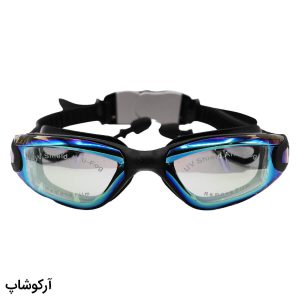 عکس از عینک شنا CONQUEST مشکی رنگ، از جنس سیلیکونی به همراه گوش گیر مدل BL885H