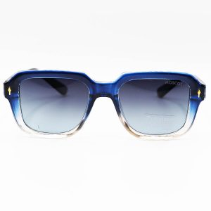 عکس از عینک آفتابی مربعی Moscot با فریم آبی رنگ، لنز دودی سایه روشن و پلاریزه مدل P1211