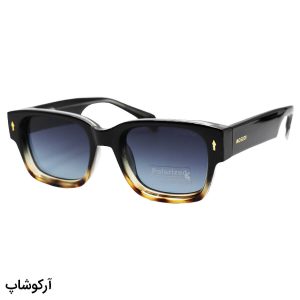 عکس از عینک آفتابی مربعی موسکات با فریم دو رنگ، دسته پهن و لنز پلاریزه و سایه روشن مدل P1201