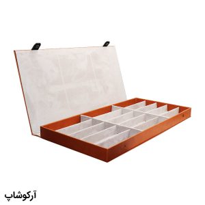 عکس از باکس و جعبه 15 تایی عینک طبی با رنگ قهوه ای و جنس چرم (فایل) مدل 992707