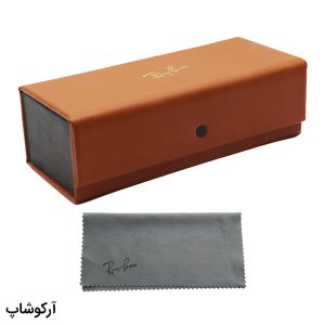 عکس از کیف عینک برند ری بن Ray-Ban درب آهنربایی، مستطیلی شکل و رنگ قهوه ای مدل 992716