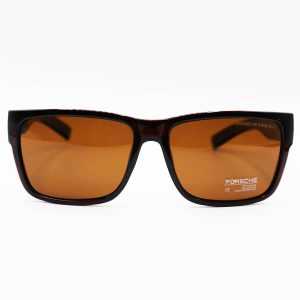 عکس از عینک آفتابی پلاریزه PORSCHE DESIGN با فریم مستطیلی، بیس دار و لنز قهوه ای مدل P915