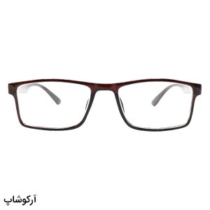 عکس از عینک طبی دور بین با فریم مستطیلی شکل، قهوه ای رنگ و دسته فنردار مدل 772