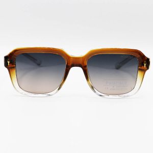 عکس از عینک آفتابی پلاریزه Moscot با فریم قهوه ای، مربعی شکل و لنز دو رنگ و هایلایت مدل P1211