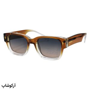 عکس از عینک آفتابی مربعی Moscot با فریم قهوه ای رنگ، دسته پهن و لنز پلاریزه و دو رنگ مدل P1201