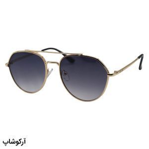 عکس از عینک آفتابی پلیس با فریم شکل خلبانی، طلایی رنگ و عدسی دودی سایه روشن مدل 9639