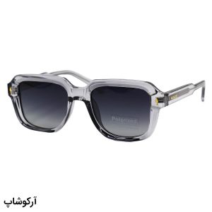 عکس از عینک آفتابی پلاریزه موسکات با فریم طوسی رنگ، مربعی شکل و لنز دودی سایه روشن مدل P1211