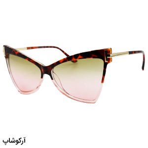 عکس از عینک آفتابی زنانه TOM FORD با فریم گربه ای، رنگ هاوانا و لنز دو رنگ و هایلایت مدل GO370