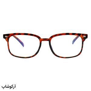 عکس از عینک مطالعه نزدیک بین با لنز بلوکات، فریم هاوانا، مستطیلی و دسته فنری مدل B392
