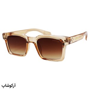 عکس از عینک آفتابی Moscot با فریم عسلی رنگ، مستطیلی شکل و لنز قهوه ای هایلایت مدل M65019