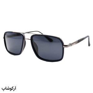 عکس از عینک آفتابی مستطیلی HUGO BOSS با فریم سرمه ای و نوک مدادی و لنز پلاریزه و دودی مدل 18152