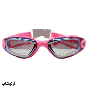 عکس از عینک شنا CONQUEST صورتی رنگ، از جنس سیلیکونی به همراه گوش گیر مدل BL885H