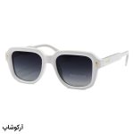 عکس از عینک آفتابی پلاریزه MOSCOT با فریم سفید رنگ، مربعی شکل و لنز دودی سایه روشن مدل P1211