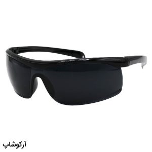عکس از عینک کار و ایمنی با فریم و دسته مشکی رنگ و لنز دودی تیره مدل 206
