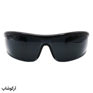 عکس از عینک کار و ایمنی با فریم و دسته مشکی رنگ و لنز دودی تیره مدل 206