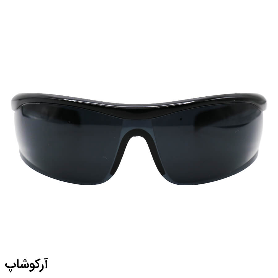 عینک کار و ایمنی با فریم و دسته مشکی رنگ و لنز دودی تیره مدل 206