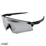 عکس از عینک ورزشی OAKLEY با دسته مشکی، لنز آینه ای، نقره ای رنگ و UV400 مدل OO9471