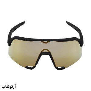عکس از عینک ورزشی برند 100% با فریم مشکی مات، 3 کاور لنز قابل تعویض و پک اصلی مدل S8074