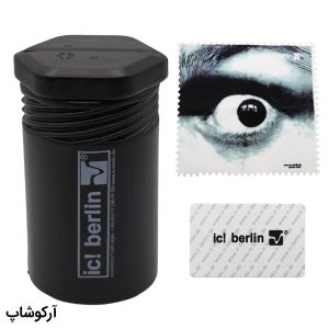 عکس از پک اورجینال عینک برند آیس برلین (IC! BERLIN) با تمام تجهیزات، رنگ مشکی و طرح استوانه‌ای مدل 991719