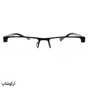عکس از عینک مطالعه نزدیک بین با فریم رنگ مشکی، مستطیلی و دسته فنری مدل 127