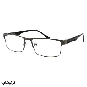 عکس از عینک مطالعه نزدیک بین با فریم فلزی، نوک مدادی و مستطیلی شکل مدل 2019-4
