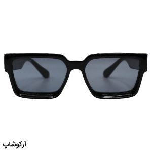 عینک آفتابی میلیونر لویی ویتون با فریم مشکی و طلایی، مستطیلی و لنز دودی تیره مدل Z1940E