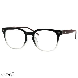 عکس از عینک طبی با فریم مشکی دو رنگ، مربعی، دسته قهوه ای و جنس بامبو جنتل مانستر مدل TR75235