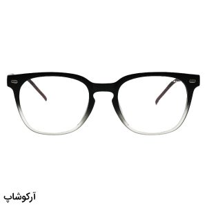 عکس از عینک طبی با فریم مشکی دو رنگ، مربعی، دسته قهوه ای و جنس بامبو جنتل مانستر مدل TR75235