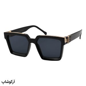 عکس از عینک آفتابی لویی ویتون طرح میلیونر با فریم مشکی براق، شکل مربعی و لنز دودی تیره مدل M96006