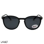 عکس از عینک آفتابی پلاریزه PERSOL با فریم TR، شکل گرد، رنگ مشکی مات، دسته قرمز و لنز دودی مدل P3222