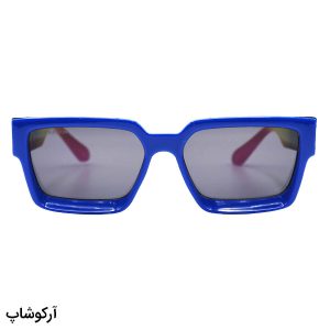 عکس از عینک آفتابی میلیونر Louis Vuitton با فریم آبی، مستطیلی، دسته چند رنگ و لنز تیره مدل Z1940E