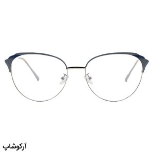 عکس از عینک طبی زنانه ZARA با فریم چشم گربه ای، نقره ای و آبی و دسته فنردار مدل G95-112
