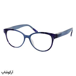 عکس از عینک مطالعه نزدیک بین با فریم ویفرر، آبی رنگ و دسته فنردار مدل Y18166