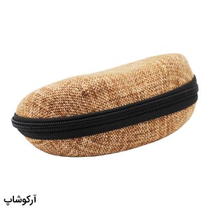 عکس از کیف عینک پاریس با رنگ قهوه ای، از جنس مخلمی و زیپ دار مدل 992728
