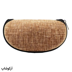 عکس از کیف عینک پاریس با رنگ قهوه ای، از جنس مخلمی و زیپ دار مدل 992728