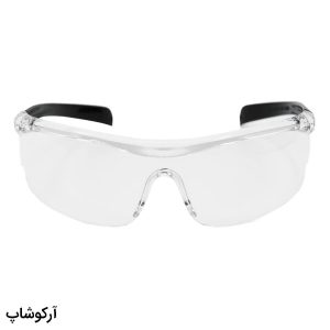 عکس از عینک کار و ایمنی با فریم شفاف، دسته مشکی رنگ و لنز بی رنگ مدل 206