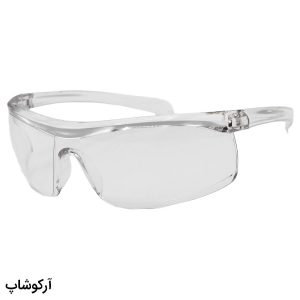عکس از عینک کار و ایمنی با فریم و دسته شفاف و لنز بی رنگ مدل 206