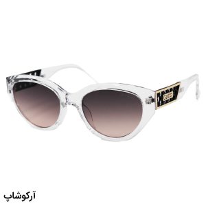 عکس از عینک آفتابی زنانه GUCCI با فریم بی رنگ، شفاف، بیضی شکل و لنز قهوه ای و هایلایت مدل 2825